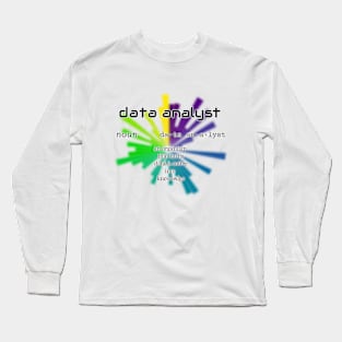 Data Analyst Dictionary Definition | Polar Chart White Long Sleeve T-Shirt